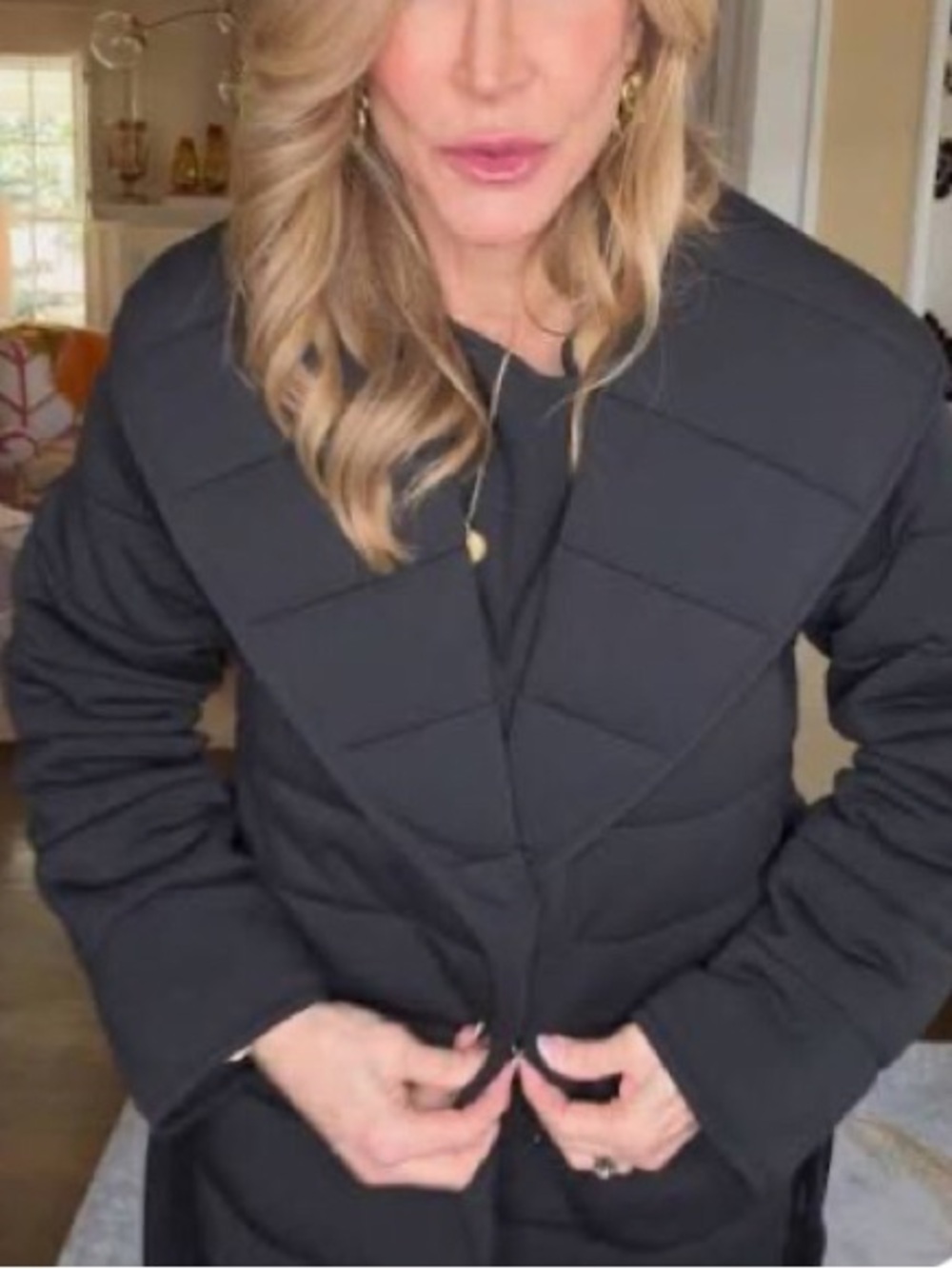 Spanx Women’s Puffessentials  Coat W/ Belt Black Size Small